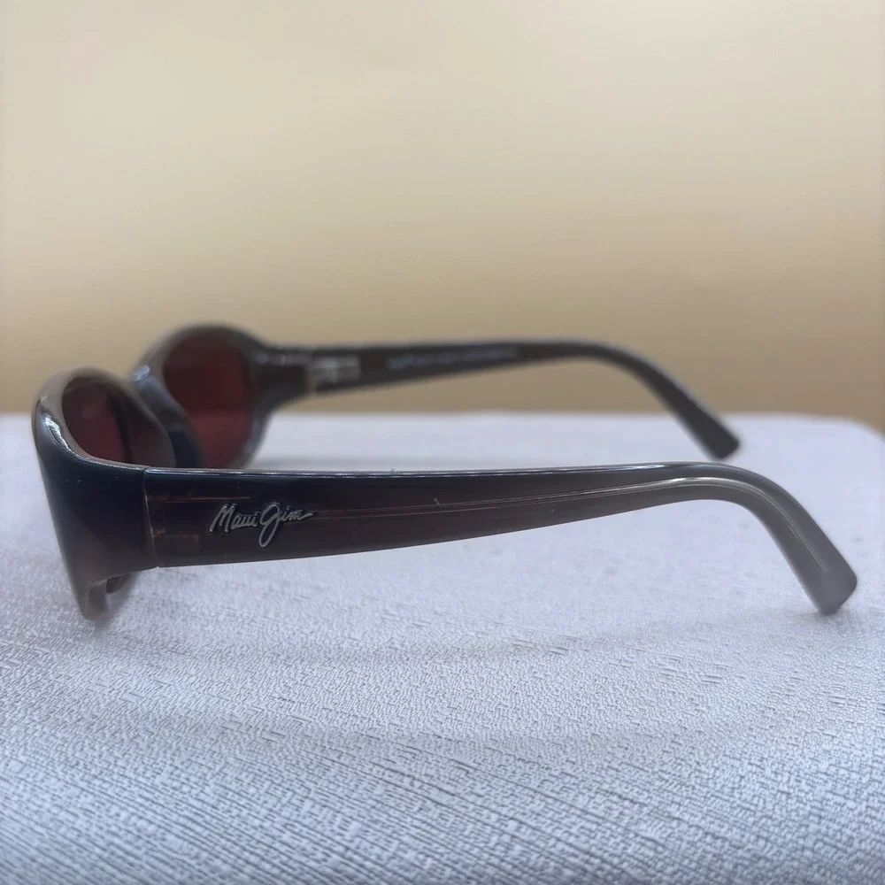Maui Jim MJ 219-01 Brown Gradient Rectangular Polarized Sunglasses Made in Italy